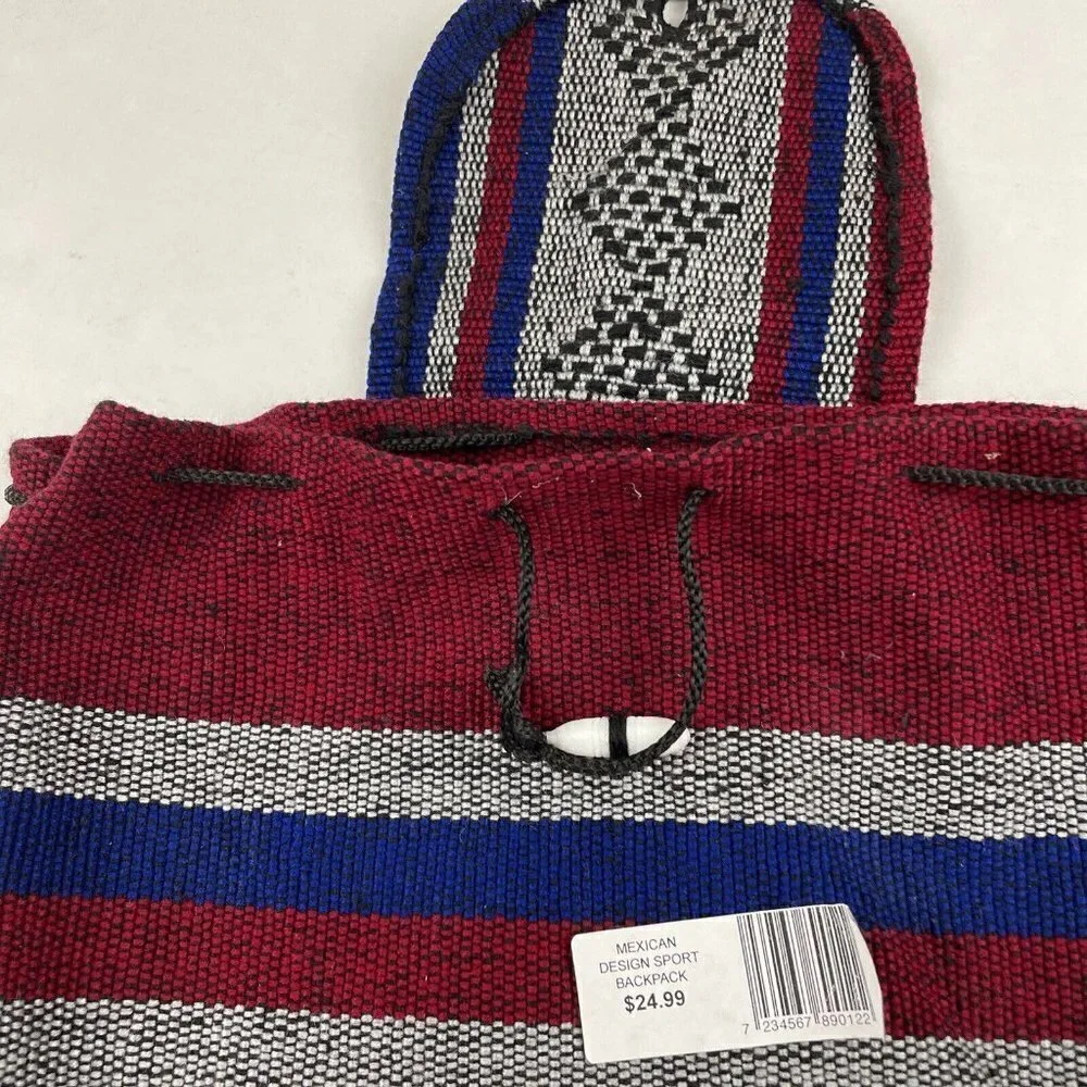Patriots Football Mexican Woven Embroidered Backpack Bag Red White Blue NFL